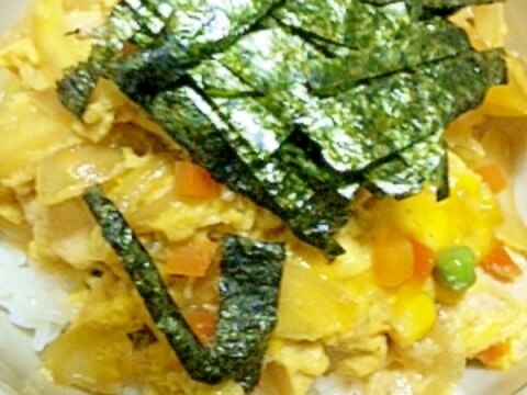 ミックスベジタブルでカラフル親子丼